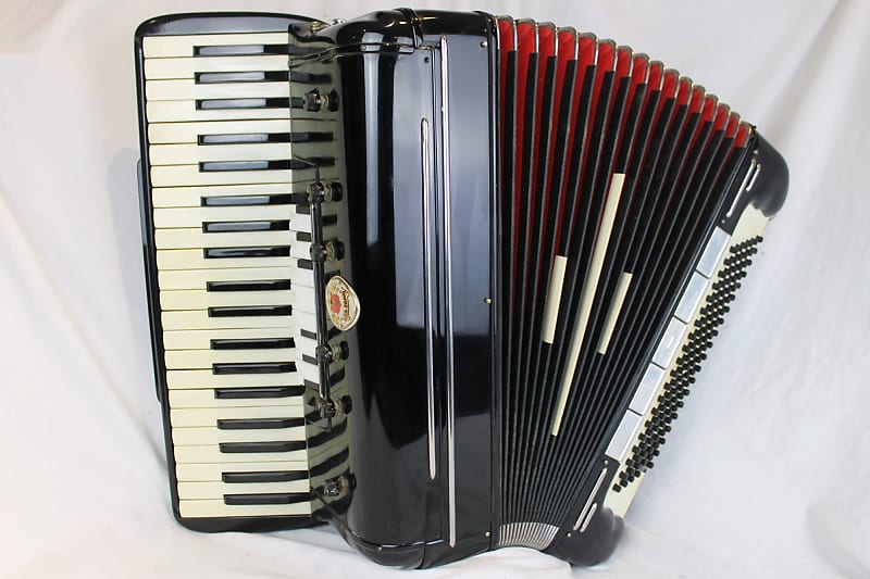 5253 - Black Gus Zoppi Double Tone Chamber Piano Accordion LMMMH