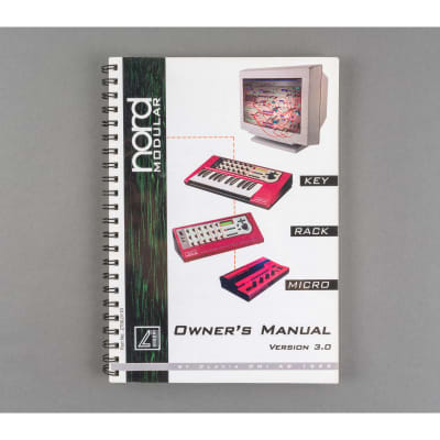 Nord Nord Modular Owner's Manual Version 3.0 [USED]