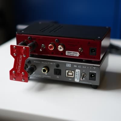 Schiit "Stack" with Modi Multibit DAC + Magni Heresy Headphone Amp + Interconnect (Black/Red/Silver) image 5