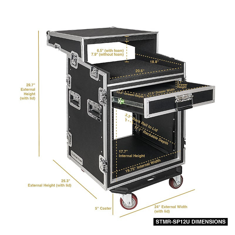 SHELTER 原点回帰 YOUTHCREW メロディック 12インチ Sound Town 12U Rack/Road Case w/ 11U Rack Space, ABS