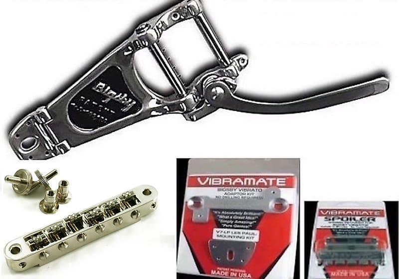 Bigsby / Vibramate B7, V7, String Spoiler, Allp roller bridge, 4 Piece Stay in tune set, fits Gibson image 1