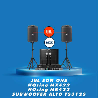 Karaoke SET Ft JBL speaker audio processor wireless microphones bluetooth ready (Bundle gifts & accessories Black Friday) image 1