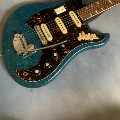 1960's Norma Blue Sparkle 3 Pickup Electric Guitar image 1