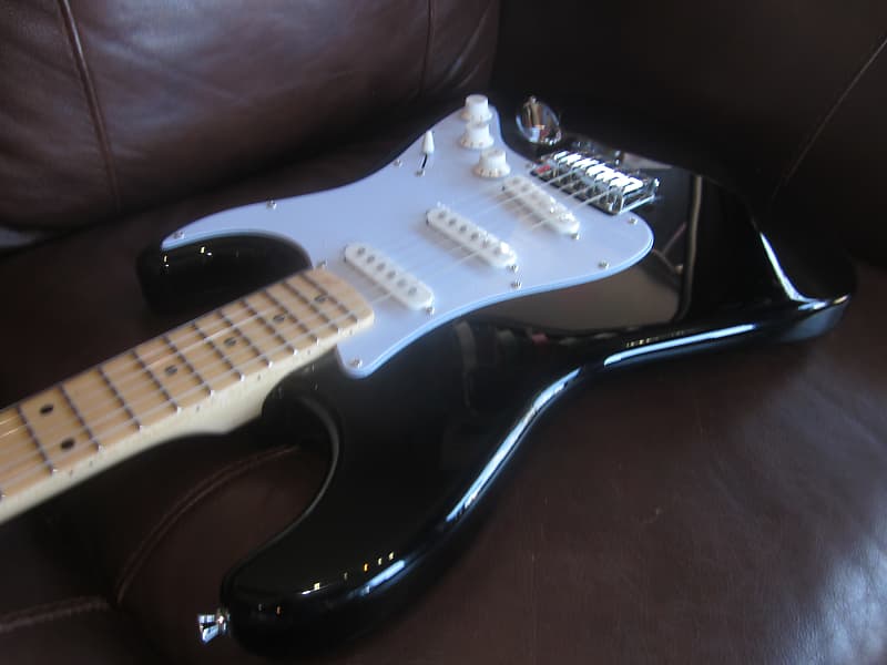 Jay Turser JT-300M-BK-M 300M Series Maple Neck Double Cutaway Electric Guitar Black/White image 1