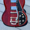 Gibson SG Deluxe 1971 a clean & all original see-thru Cherry Red SG Deluxe model w/factory Bigsby !