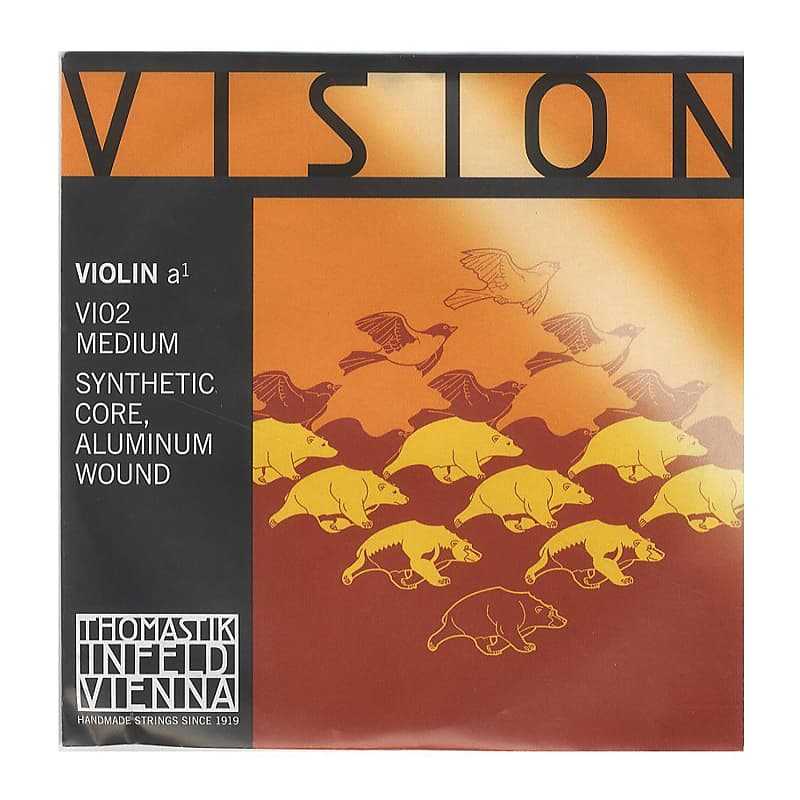 Thomastik-Infeld	VI02 Vision Aluminum-Wound Synthetic Core 4/4 Violin String - E (Medium) image 1