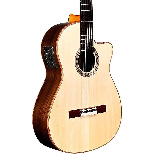 Cordoba Fusion Orchestra CE SP Solid Spruce/Indian Rosewood Classical Cutaway with Electronics Natural image 1