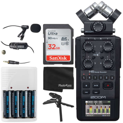 Zoom H4n Pro All Black 4-Track Portable Recorder (2020 Model) with Zoom  AD-14 AC Adapter, Windbuster, 16GB Memory Card & USB Cable Bundle