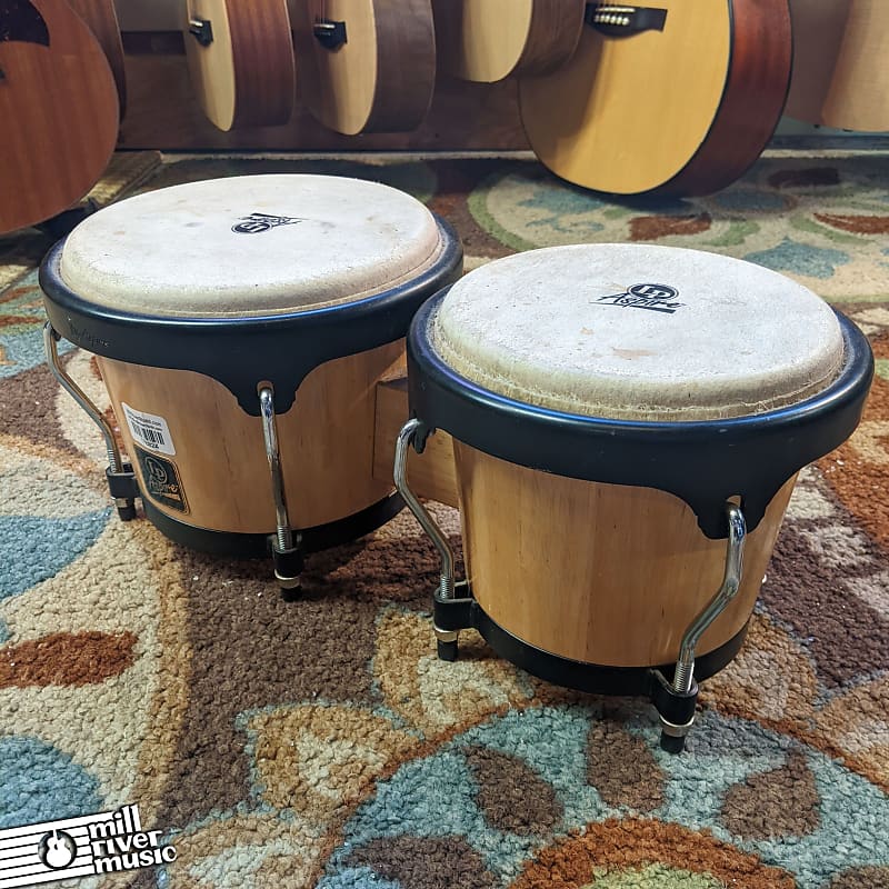 LP Aspire Wood Bongos Natural/Black LPA601-AW | Reverb