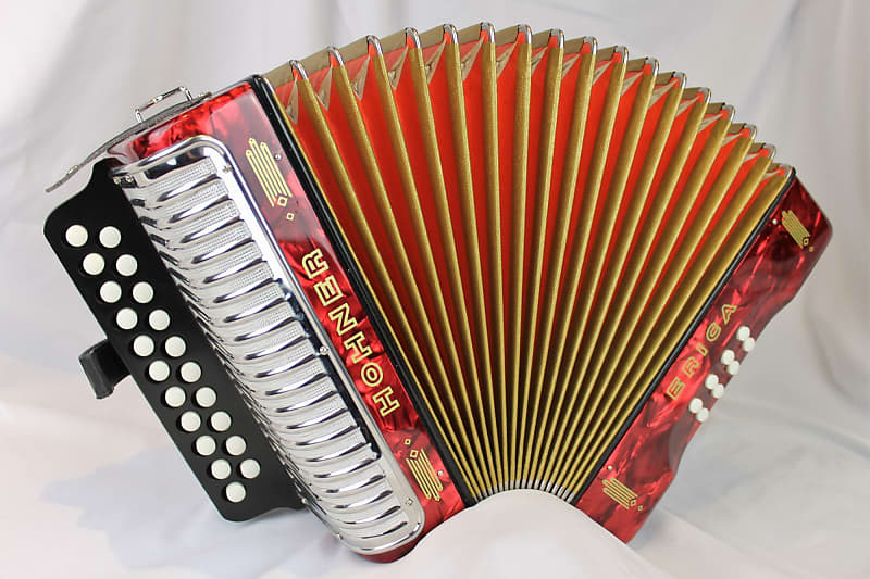 NEW Red Hohner Erica Diatonic Button Accordion GC MM 21 8 image 1
