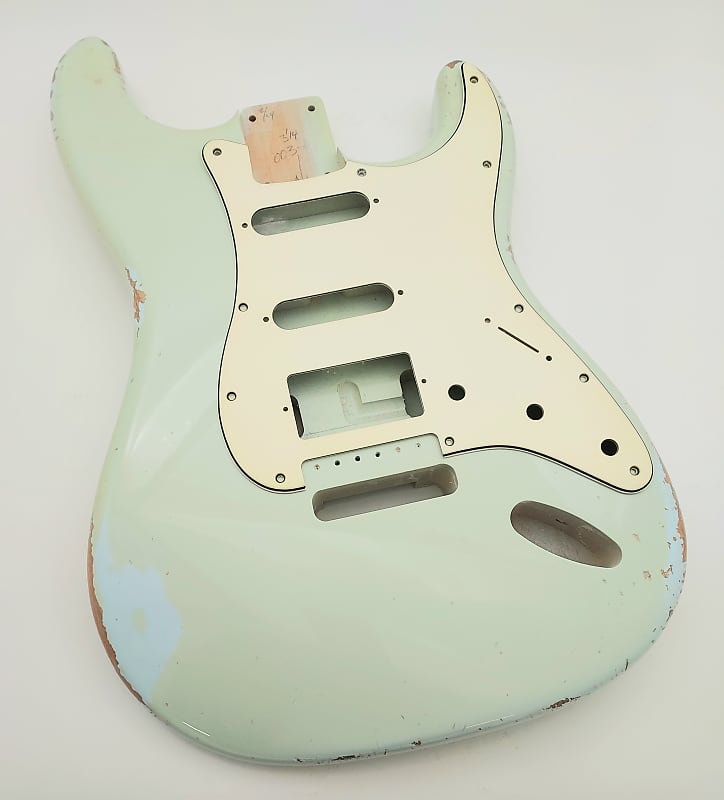 4lbs BloomDoom Nitro Lacquer Aged Relic Sonic Blue HSS S-Style Vintage Custom Guitar Body image 1