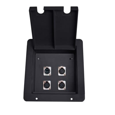 Elite Core Floor Box with 3-XLR Female & 1 RJ45 Pass Thru Ethercon Connectors image 1
