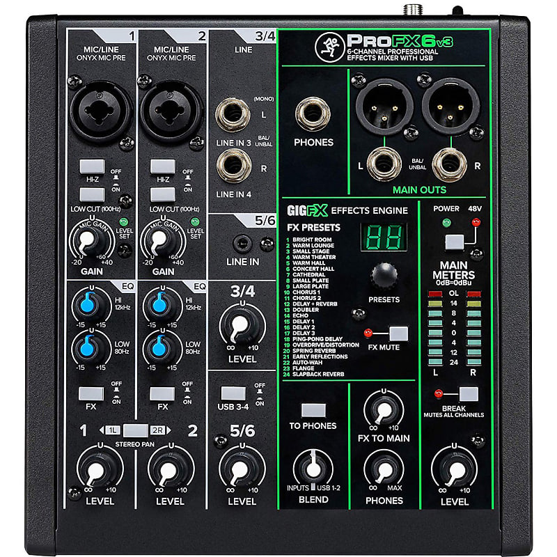Mackie ProFX6v3 6-channel Mixer with USB and Effects image 1