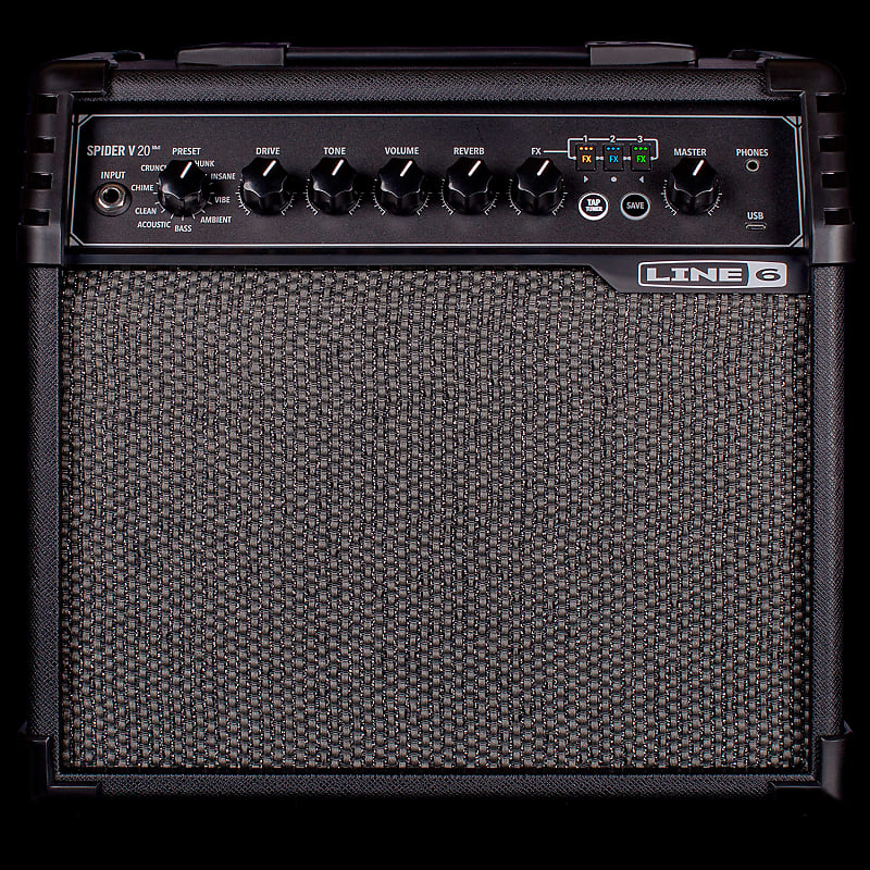 Line 6 Spider V 20 MkII Guitar Amp Combo Amplifier w/ Effects, 20 Watts, 1x8'' image 1