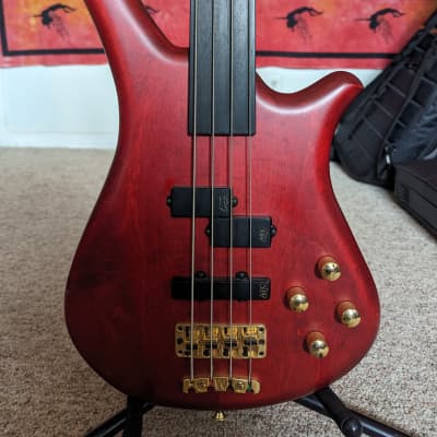 Warwick Fortress ONE fretless 1999 - transparent red image 1
