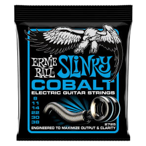 Ernie Ball 2725 Cobalt Extra Slinky Electric Guitar Strings, .008 - .038