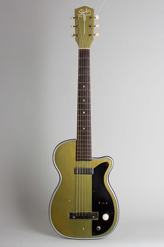 Silvertone Stratotone Newport Model H-42/2 Solid Body Electric Guitar, made by Harmony (1954), original gig bag case. image 1
