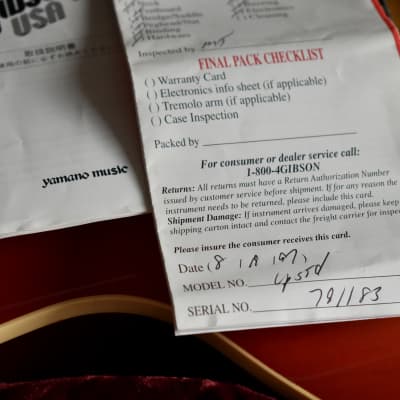1997 Gibson Yamano Custom Shop Les Paul Standard Heritage Cherry Sunburst w/OHSC & Paperwork, YCS, All Original, CLEAN, RARE, 9.25lbs image 24