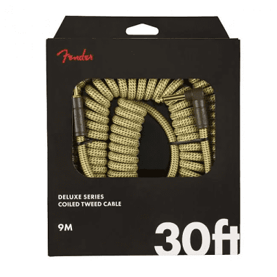 Fender Deluxe Series Straight / Angled TS Coiled Instrument Cable - 30'