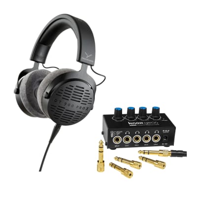 beyerdynamic DT990 LE Pro Acoustically Open Headphones (250 Ohms) Bundle  with Fox Professional USB Studio Mic, Mic Suspension Arm and Hard-Shell  Case