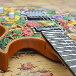 Darieos Java Hand Carved Guitar #001 Heaven's Garden image 2