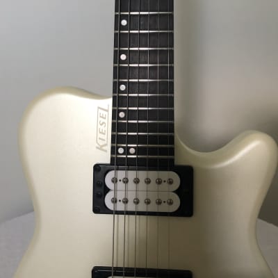 Kiesel HH2 Allan Holdsworth Semi-Hollow Headless 6-string Guitar circa 2016 Pearlescent White image 11