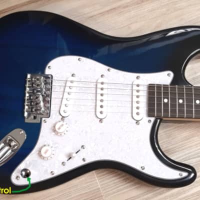 2022 Elite ® Strat Pro Style Guitar "Blue Sunburst" & Hot Z-Mule Pickups® /w Blender Mod image 1