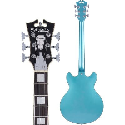 D'Angelico Premier Series Mini DC Semi-Hollow Electric Guitar Stop-bar Tailpiece Ocean Turquoise image 4