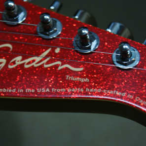 Godin USA Triumph 3-pickup Red Sparkle American made w/Fender bag image 4