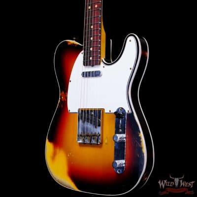Fender Custom Shop 1962 Telecaster Custom Rosewood Slab Board Hand-Wound Pickups Heavy Relic 3 Tone Sunburst image 2