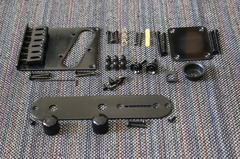 FENDER Telecaster Black Body Hardware Set Modern 6saddle Reverb