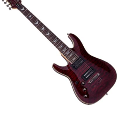 Schecter Omen Extreme-7 Left-Handed Electric Guitar in Black Cherry Finish image 3