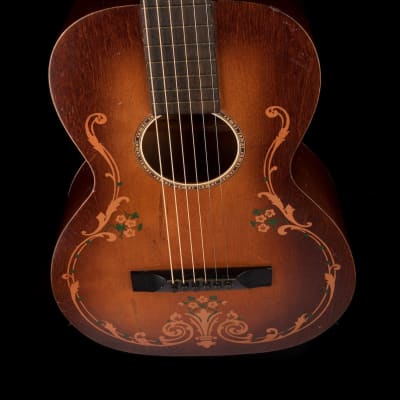 Vintage Regal Luann 1920's Floral Parlor Acoustic Guitar With SSC image 4