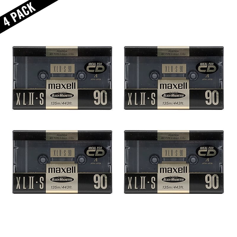 1988 Maxell XLII-S 90 Type II Chrome Cassette Tape - 6 Pack