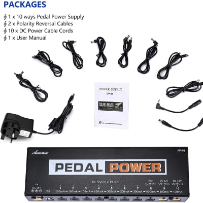 Donner Guitar Effects Pedal Board, DB-S200 Large Power Supply