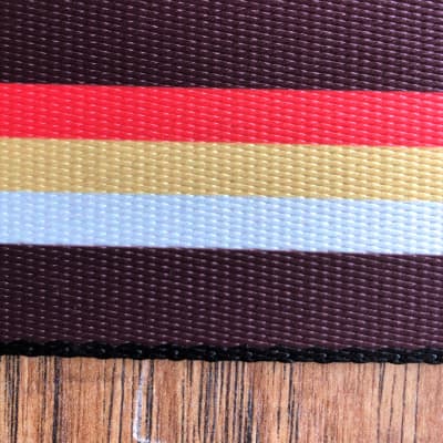 Levy's MP2-001 2" Adjustable Print Poly Guitar & Bass Strap Stripes Brown image 3