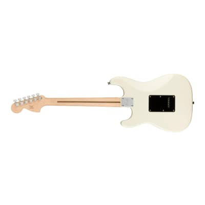 Fender Squier Affinity Series Stratocaster HH 6-String Electric Guitar with Indian Laurel Fretboard (Right-Handed, Olympic White) image 3