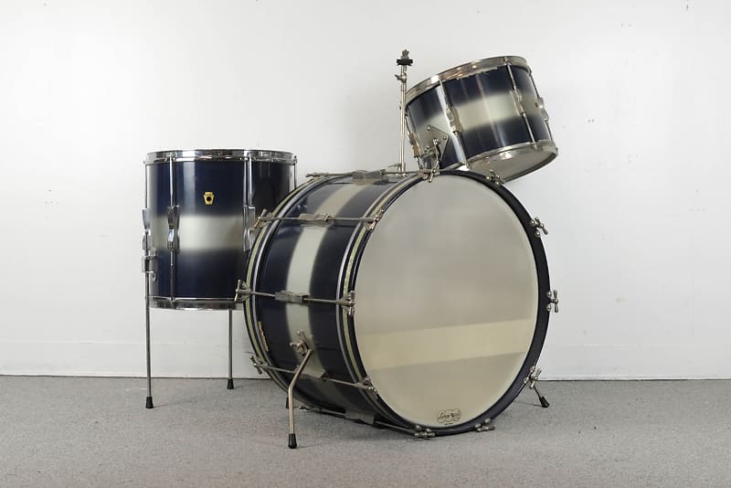1960s Ludwig Club Date Blue & Silver Duco Drum Set Reverb