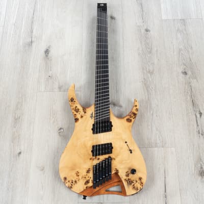 Mayones Hydra Elite VF 6 BKP Multi-Scale Headless Guitar, 3A Eye Poplar Top image 3
