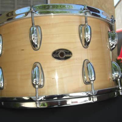 Slingerland 14x8 snare drum 20 lugs, Stick saver hoops 80s/90s - Natural Maple Gloss image 18