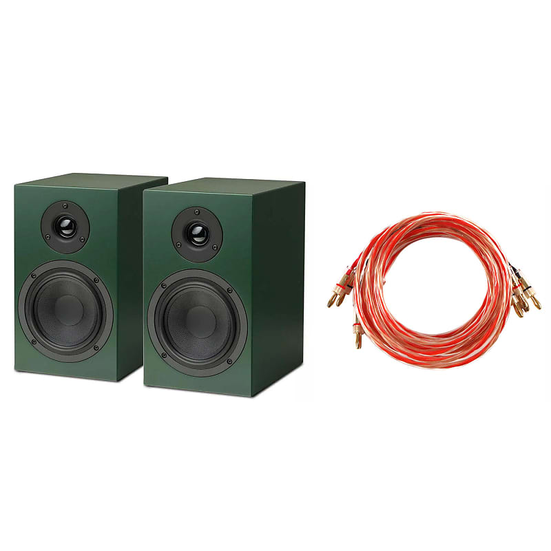Pro-Ject: Speaker Box 5 S2 Passive Speakers - Satin Green +Connect-It Speaker Cable 3m /C11  			