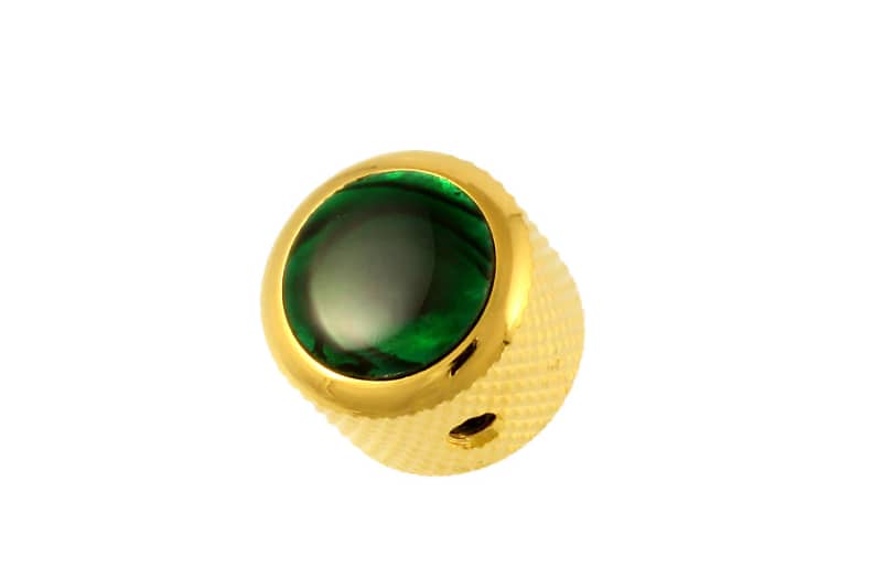 Q-Parts Green Abalone Guitar Dome Knob Gold image 1
