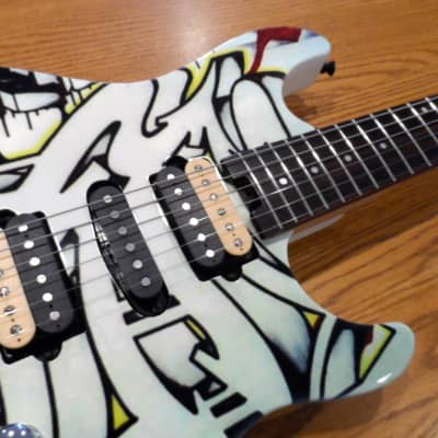 Peavey HP Special Custom Graffiti Graphic Art Paint Drip Edition Hartley Peavey Signature Series Floyd Rose 3 Pickup Humbucker Single Coil Whammy Tremolo Bar Tremelo One-of-a-kind Electric Guitar image 7