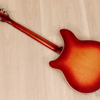 1967 Rickenbacker 360/12 Vintage Semi-Hollow 12 String Guitar Fireglo w/ Toaster Pickups, Case image 12