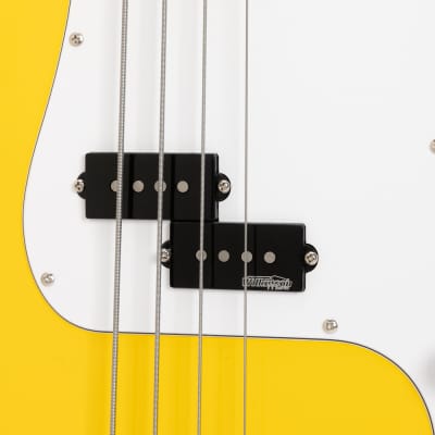 Glarry GP II Electric Bass Guitar with Wilkinson Pickup, Warwick Bass Strings, Bone Nut 2020s Yellow image 4