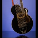 Gibson Style 'U' Harp Guitar with 10 sub bass strings 1915 Black top over mahogany