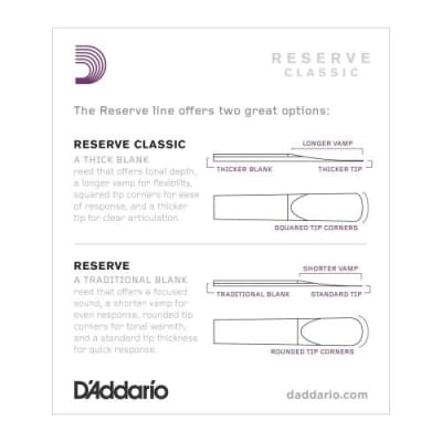 D'Addario Reserve Classic Bb Clarinet Reeds - 3.5 image 2