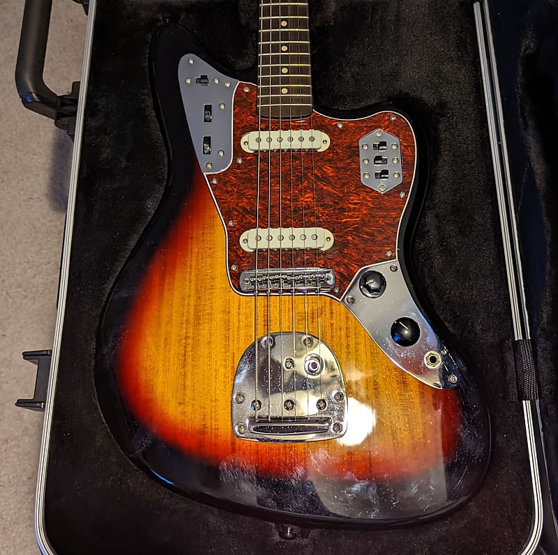 Fender Squier Jaguar Sunburst w/ SKB Case Reverb