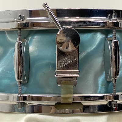 Gretsch 20/12/14/5.5x14" Progressive Jazz Round Badge Drum Set -  60's Aqua Satin Flame image 12
