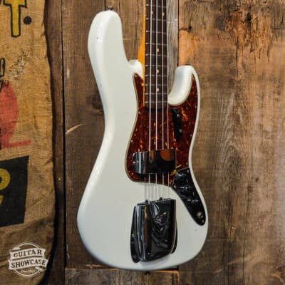 Fender Custom Shop '64 Jazz Bass Journeyman Relic - Aged Olympic White image 3
